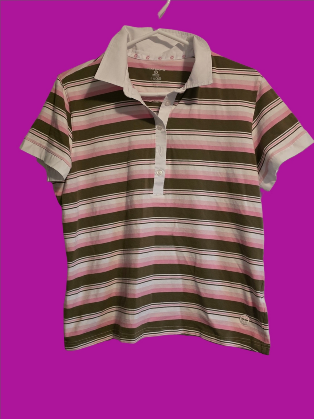 4/$67 Deal! Women’s Short-Sleeve Striped Polo Top